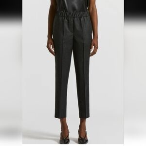 Peserico x Loro Piana Wool Blend Trousers - Elastic Waist Gray Melange - Size 10